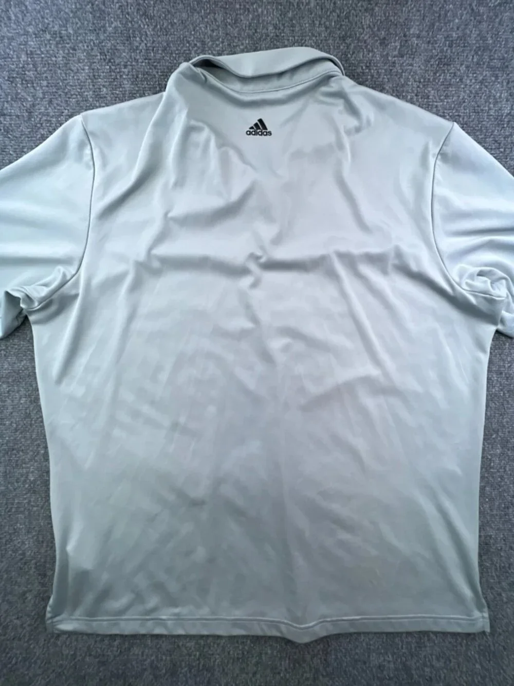 Adidas Climacool Polo Shirt Gray Striped Short Sleeve Polyester Wicking Men Golf
